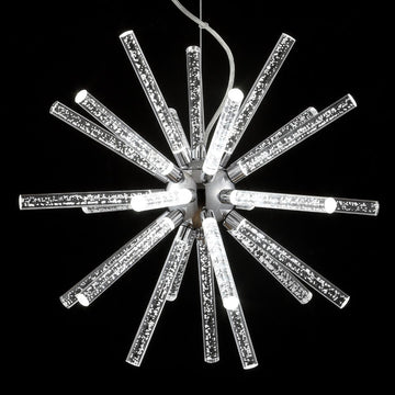 Soyuz 19.5" Adjustable Integrated LED Starburst Metal/Acrylic Pendant - JONATHAN Y